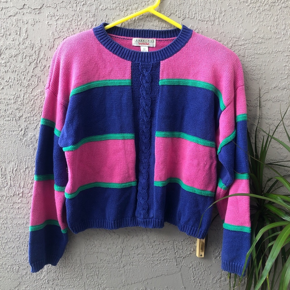 Vtg ColorBlock Knit ugly Sweater 🔥